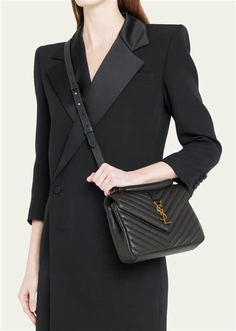 ysl college medium in matelasse leather|ysl shoulder bag medium flap.